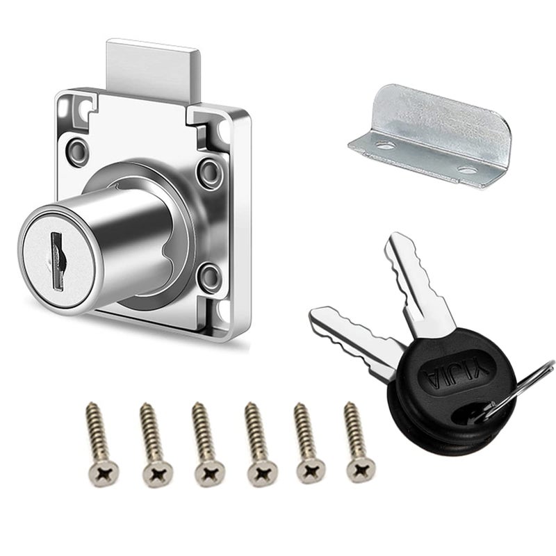 Junrbx Cabinet Drawer Lock,Mailbox Lock, Model CT-138-22,for Fixing Important Documents and Drawers ((Hole Diameter 0.75inch/19MM), Suitable for Door Panels with A Thickness of 17 mm-22 mm. ã€Silverã€‘ - Image 2